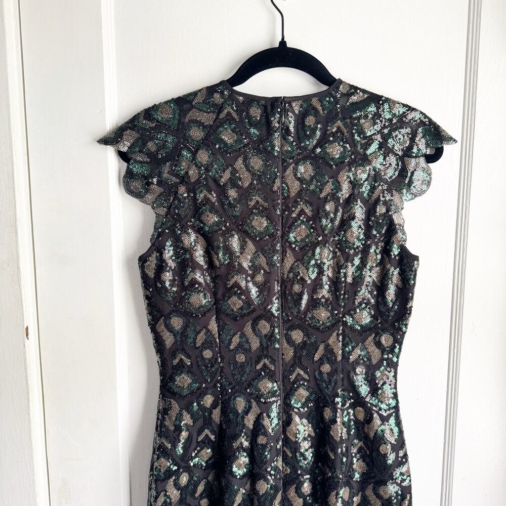 Katherine Kelly Gwen Sequin Sheath Dress Cap Sleeves Cocktail Event Sexy Size 2 - Picture 11 of 15
